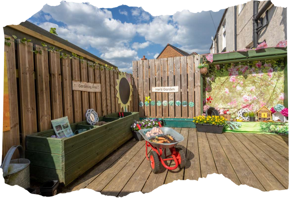 outdoor spaces nursery in Accrington